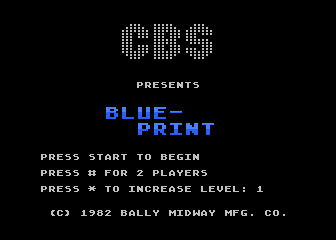 Blue Print title screen for Atari 5200